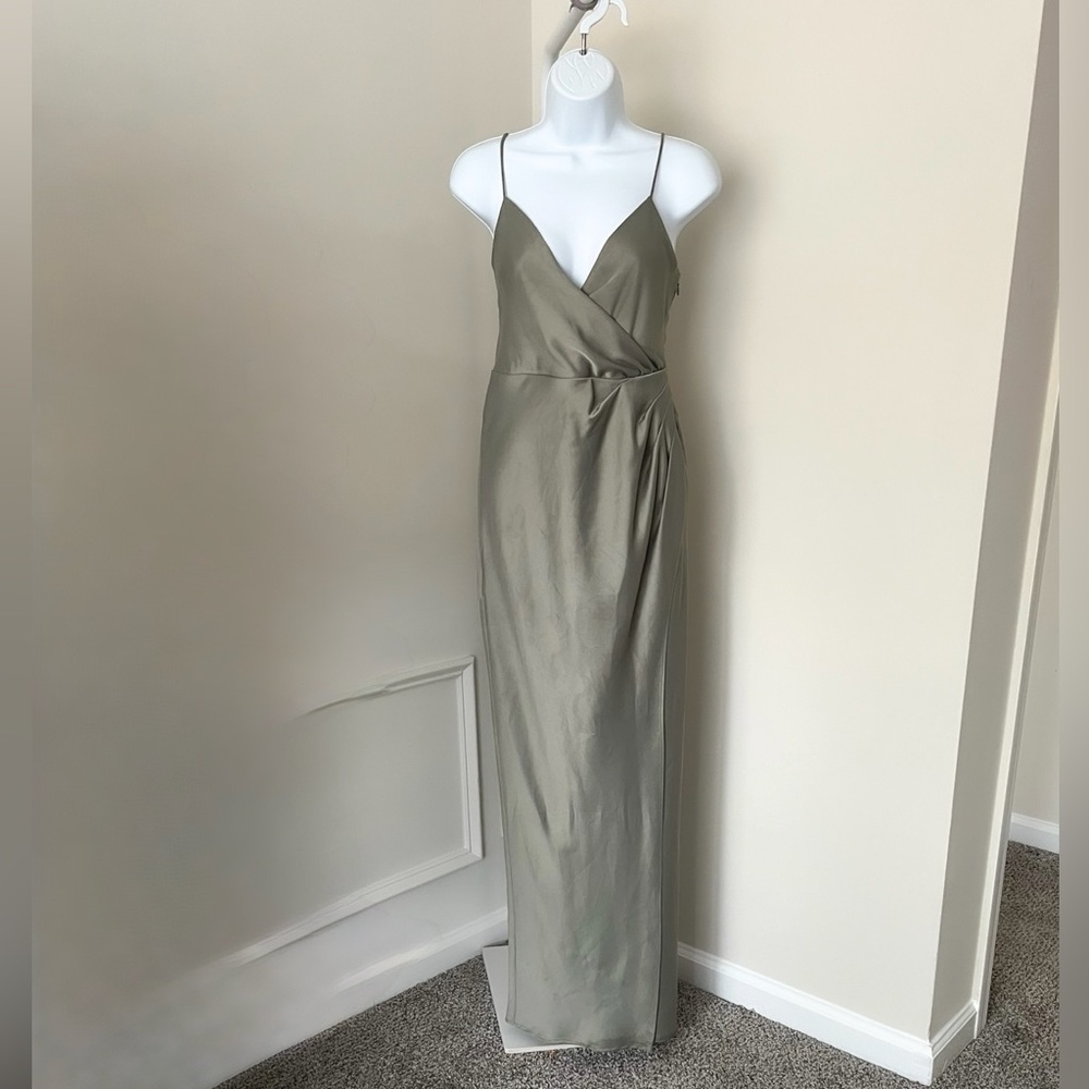 ANTHROPOLOGIE BHLDN Freya Satin Charmeuse Sleeveless Cocktail Dress Women’s 6 - Picture 2 of 11